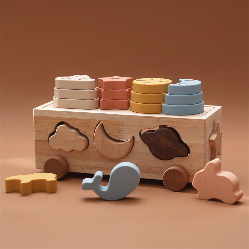 Wooden Pairing Intelligence Car Toy Set - siliconebabyessential.com