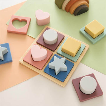 Children's Geometric Silicone Grab Board Puzzle