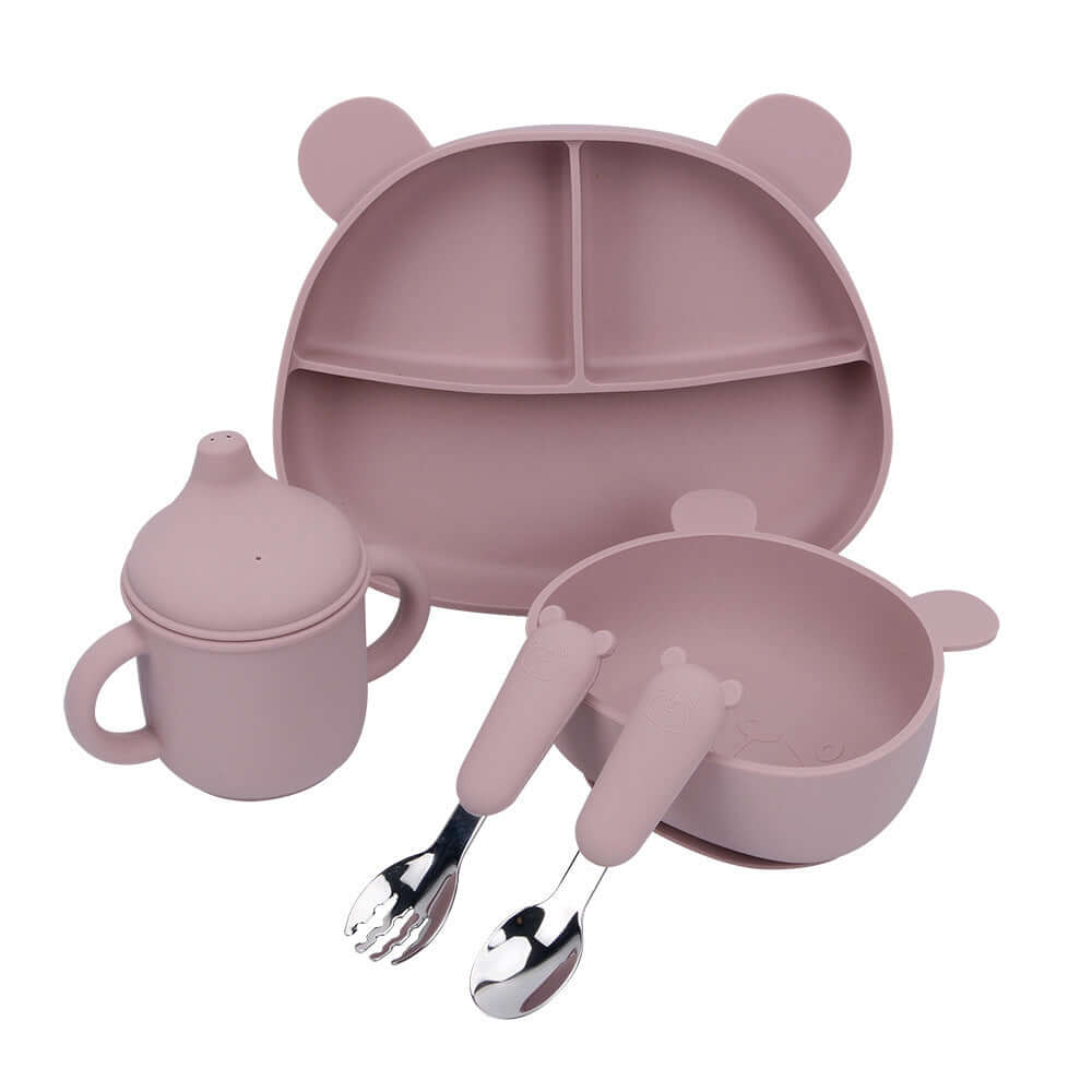 Food Grade Silicone Bear Feeding Set - siliconebabyessential.com