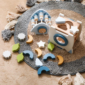 Ensemble de jouets de puzzle de fusée en bois