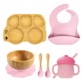 Bus Silicone Bamboo Suction Feeding Set - siliconebabyessential.com