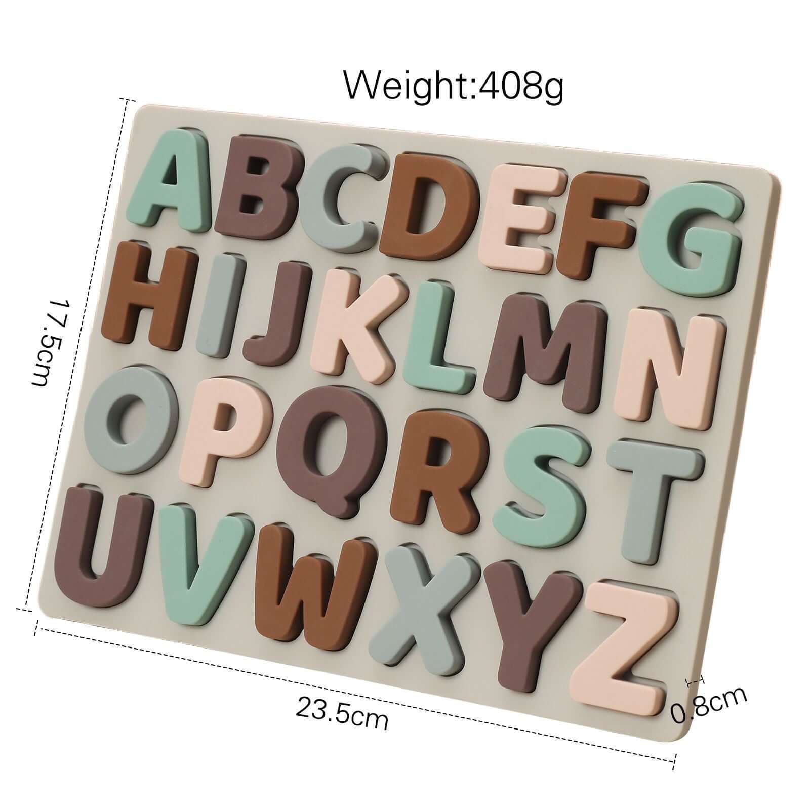 Food Grade Silicone 26 alphabet puzzle set - siliconebabyessential.com