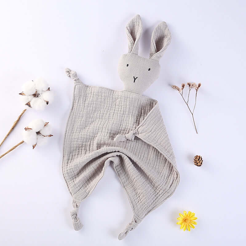 Baby Cotton Bunny Soother Towel - siliconebabyessential.com