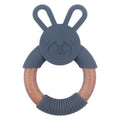 Food Grade Silicone Bunny wooden teether ring - siliconebabyessential.com