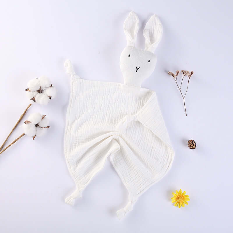 Baby Cotton Bunny Soother Towel - siliconebabyessential.com