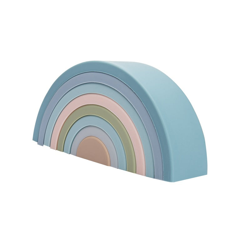 Silicone Rainbow Stacker 6 layer - siliconebabyessential.com