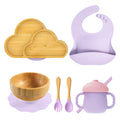 Silicone Cloud Bamboo Suction Feeding Set - siliconebabyessential.com